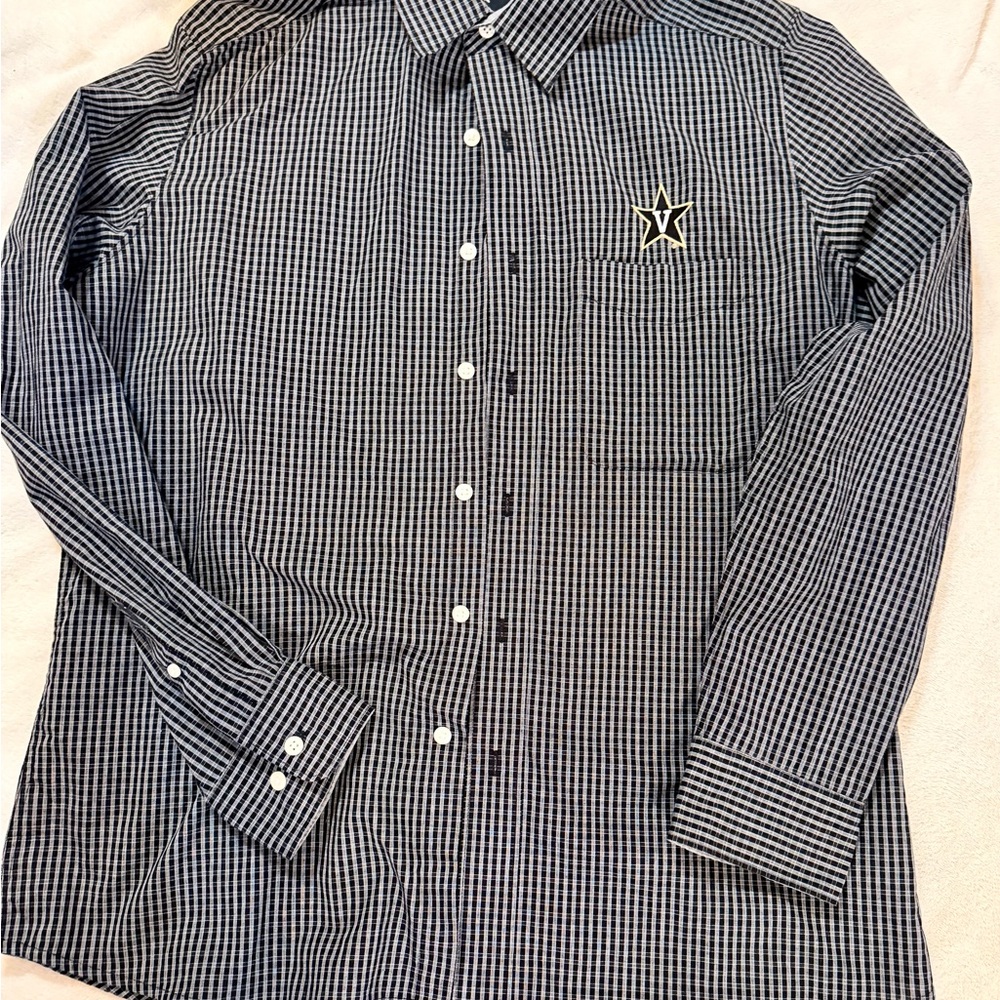 Antigua Vanderbilt Commodores Black and White Gingham Men's Shirt